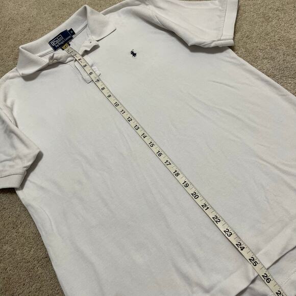 Polo Ralph Lauren Solid White Polo Shirt Medium - Picture 6 of 7